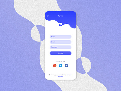 Sign Up - Mobile App abstract app concept blue mobile app sans serif sign up social media ui desgin