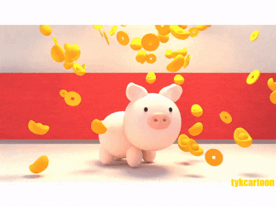 Year Of The Pig Animation ancient animal asia cartoon character china chinese culture chinese new year cny coin cute design falling gif holiday ingot spring festival taiwan traditional 豬年