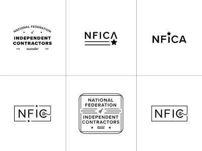 NFICA Unused concepts contractor emblem ideas independent logo national nfica star