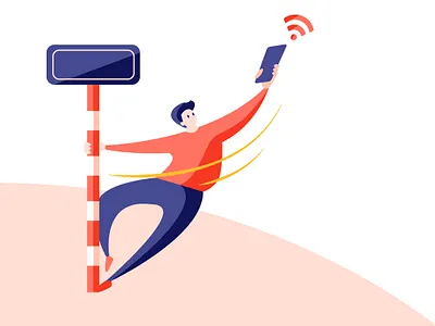 no internet connection flat illustration internet local minimal no internet pastel ui vector vietnam wifi