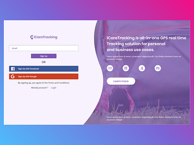 Signup page login design signup page