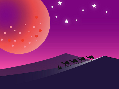 Desert Night Landscape desert desert night landscape landscape night landscape