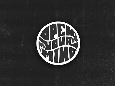 Open Your Mind black white blackwhite design illustration lettering mind open sticker sticker design type type art type challenge type design typeverything typography vector