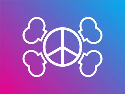 Snazzy Inc. blue branding design gradiant jolly roger logo peace peace sign peaceful pink snazzy snazzyinc tag tshirt vector white