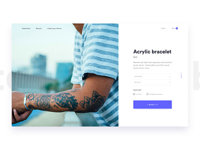 Tot-em - Product Page - bracelet branding design ecommerce jewelry product purple typography ui ux web website white