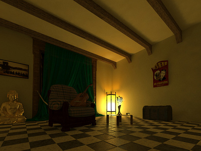 Bohemian Room 3d bohemian buda guitar light night poster room
