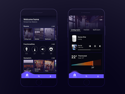 Smart Home Control Panel adobe xd future home mood smart ui ux