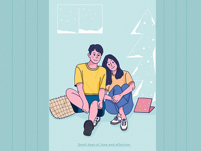 Warm couple design illustration lovers warm 插画