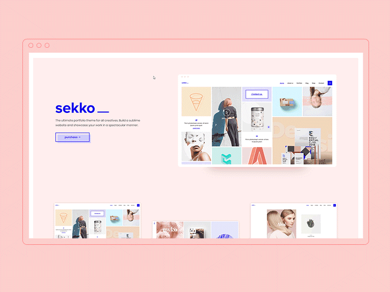 Sekko - Creative Theme Landing Page agency branding creative creative design design designer graphic hello dribbble landing minimal packaging pastel portfolio ui ux website website builder