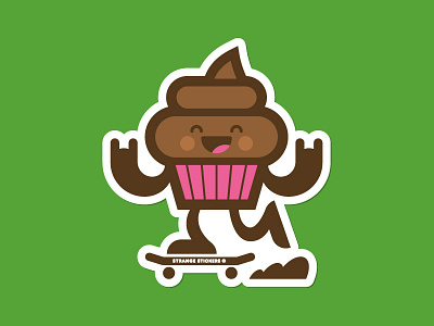 Say Hello to Strange Cake character design cool design cupcake cute design flat flatdesign graphic illustration laptop logo longboard nerdy skateboarddesign skateboarding art sticker design urban art urban design vector