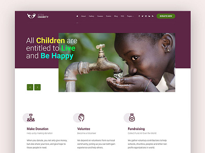 Charity & Non-profit africa charity child design event event app help non profit non profit organization theme ui ux web wordpress