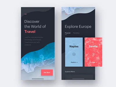 UI Daily, #079 – Itinerary app dailyui design discover explore itinerary serf travel ui uidaily ux