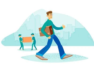 Delivery art flat illustration servises ui