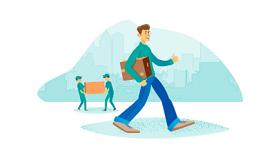 Delivery art flat illustration servises ui
