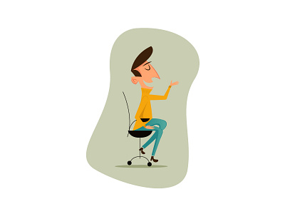 Yet another exercise illustration man mid century modern