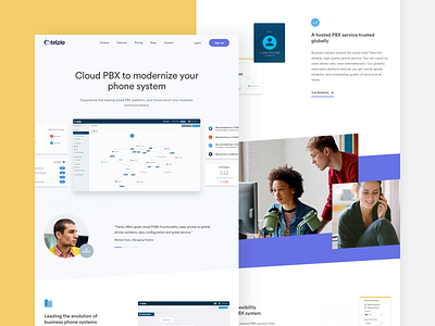 Landing Page Design for Telzio design enterprise homepage landing page saas ui web