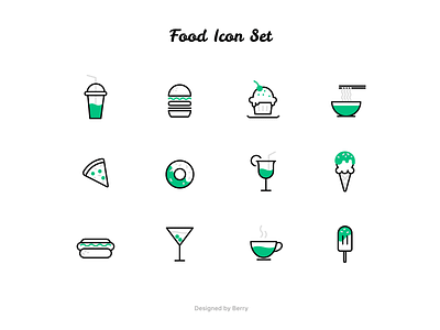 Food icon set clean color design flat flat icon food food and beverage graphic design icon icons icons design icons pack icons set illustration line icon