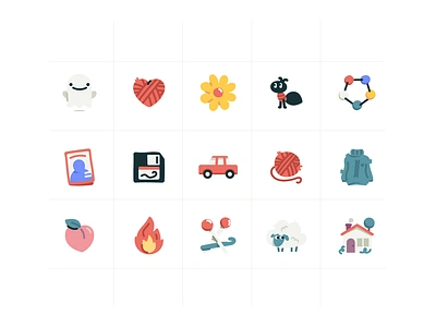 Ravelry Emoji Set character character design characters cute design emoji family icons illustration illustrator knitting simple ui wobbly yarn