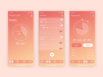 Cute Alarm App alarm app clock design time ui ux watch