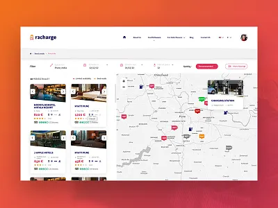 Result map page Webdesign blue board branding clean colorful design flat interface orange red ui ux vector webdesign white