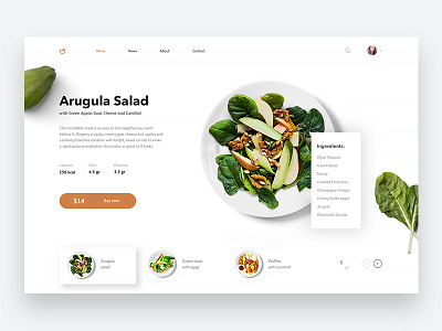 Menu page Arugula Salad design food menu card restuarant typography ui ux web website