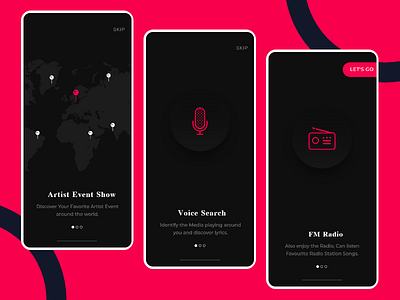 Musical App animation app app ui art artist best ui dark app dark theme dark ui mobile screen mobile ui music app music artist app onboarding ui profile ui song ui top mobile app top music ui ui walkthrough