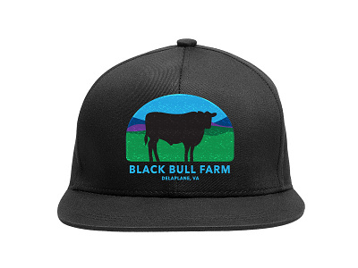 Black Bull Farm Snap Back Hat branding bull embroidery hat hat design logo