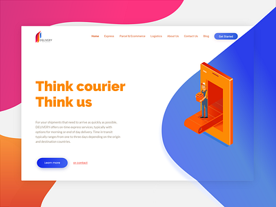 Courier company branding design illustration ui ux web website