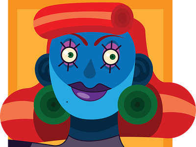 Curves adobe adobe illustrator art artwork blue colorful complimentary colors face illustartor illustration orange portrait vector visage women