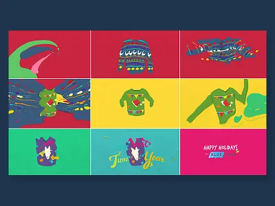 Ugly Sweater Style Frame 2danimation abstract after affects aniamtion branding charachter christmas design drawing gif graphic design holidays illustration motiongraphics sweater vector winter