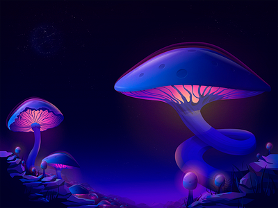 Mushroom Planet design first shot flat hello hello dribbble illustration mushrooms vector