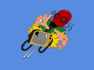 Gas Mask Freak animation design illustration illustrator minimal vector