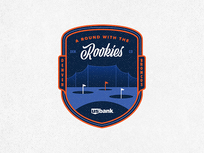 A Round with the Rookies Concept 3 blue broncos denver denver broncos football golf hills logo mountians orange pin flag rookies sports topgolf