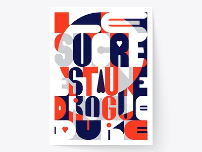 Le Sucre est une drogue dure addiction colorful art drug french graphic design illustration lettering artist poster screenprint skull sucre sugar typo typographic typographic design typography