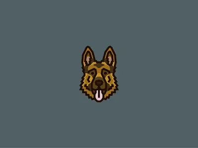 German Shepherd Dog Logo animal animal art breeds cute design dog dog icon dog illustration dog logo face fido german shepherd gsd hound illustration k9 logo pet puppy vector