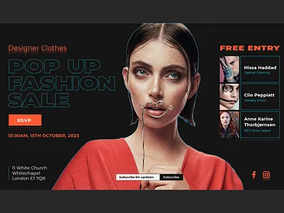 Pop Up Fashion Sale landing page pop up