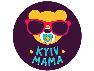 Kyiv Mama baby baby animals bear child logo social sunglasses