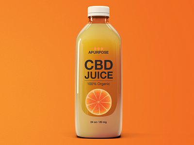 CBD Infused Orange Juice branding design label design logo orange orange juice simple design typography vector