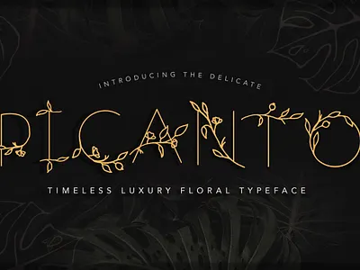 PICANTO - FLORAL FONT blogging branding design floral font flourishes font design handwritten font invitation design logo modern font packagedesign packaging packagingdesign wedding wedding font