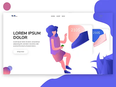 Design of the clothing shop site interface design illustration ui ux vector web website