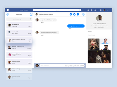 Messenger Page design facebook messenger ui ux web design