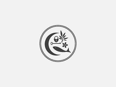 mystical symbols crescent moon fish flower key lock moon pisces zodiac
