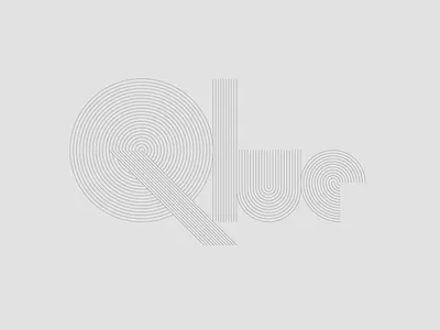 Mo[i]re Qlues logo naming retro stone garden thinlineseries wordmark