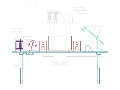Workstation Series [2/3] colours concept design graphics design illustration illustrator inspiration line art onboarding sketch vector vector art web workspace