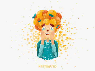 Flat Design Tangerine Girl Character adobe art brushes cartoon character character design design draw drawing flat flat design girl illo illustration illustrator person tangerine texture vector vector art