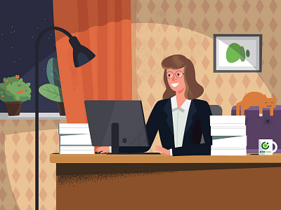 The Careerist animation bank flat illustration style vector