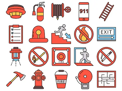 Fire Safety Vector Freebie Icon Set fire safety free freebie graphics icons typography vector