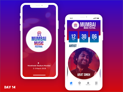 Music Festival App app concept clean clean app color design festival app festivalappconcept gradient homescreen ios 10 musicfestivalapp splash screen ui ui ux design ui 100day ux ui