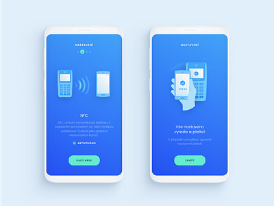 Saifu Onboarding Settings app blue clean design hand illustration mobile onboarding settings terminal ui ux vector water wifi