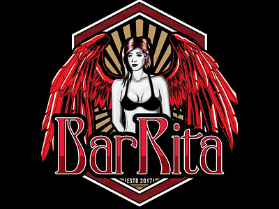 Angel Bar Rita angel bar drawing girl illustration logo vector wings women